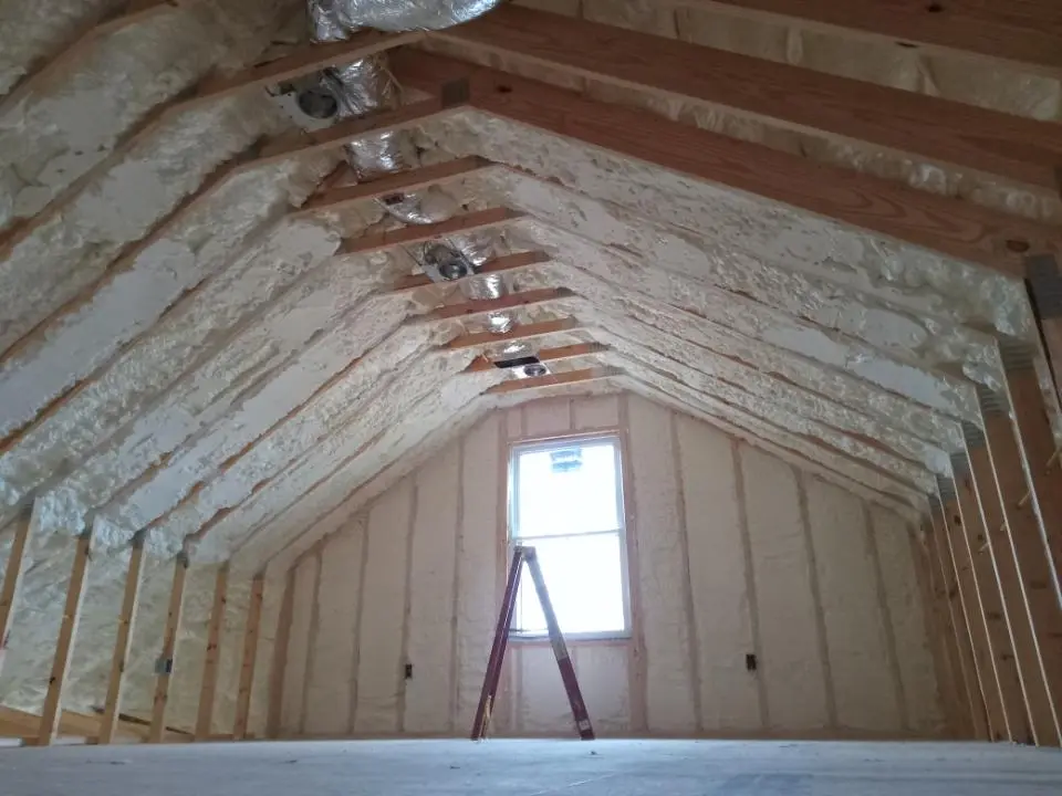 Spray foam roofing application for Crawl Space Insulation project in Johnsburg